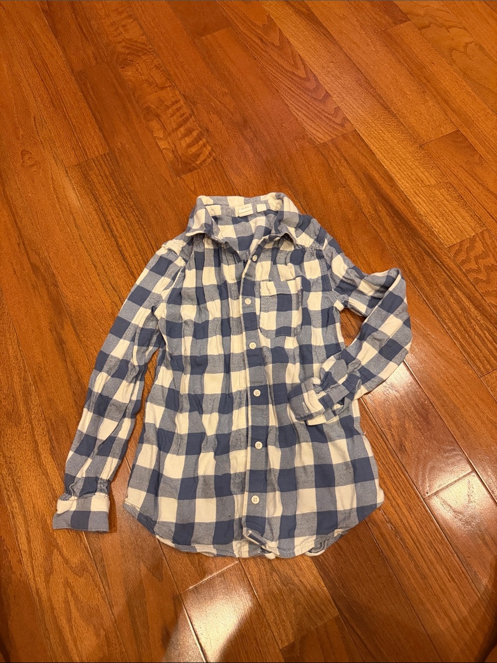 GAP Kids Blue & White Plaid Button-Front Shirt